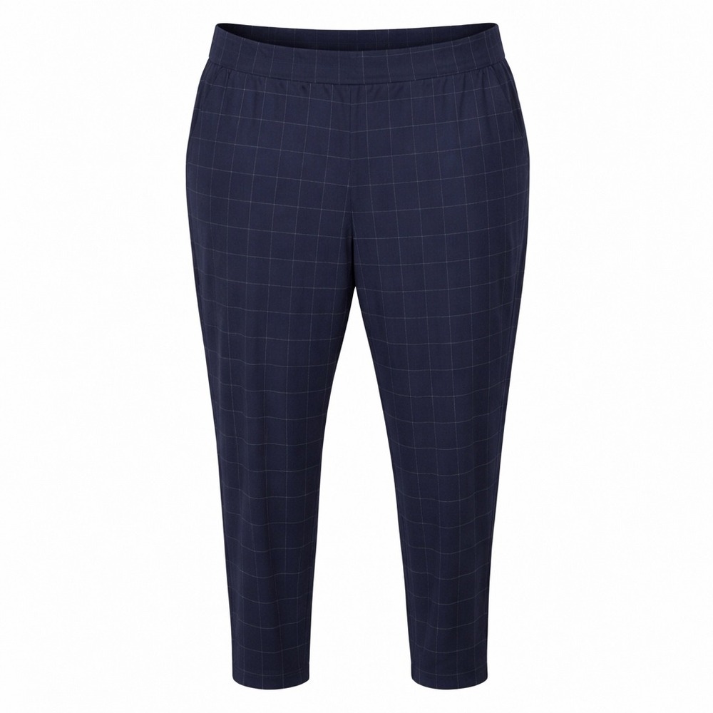Athleta‎ Brooklyn Textured Ankle Pant Size 26 Navy Windowpane Plaid Plus Size